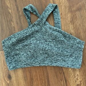 Beyond Yoga Medium Criss Cross Gray Sports Bra